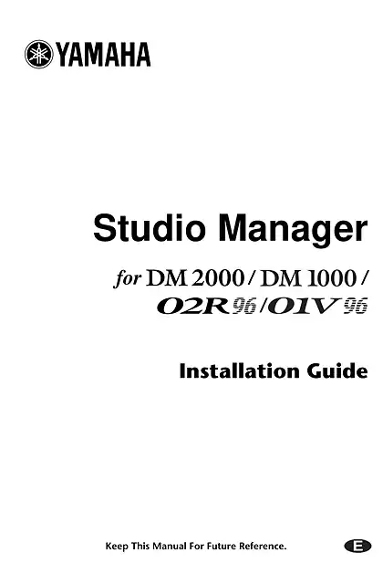 yamaha雅马哈01V96 Studio Manager Installation Guide